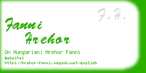 fanni hrehor business card